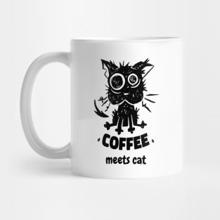 Coffee Meets Cat | Caffeinated Black Kitty Mug